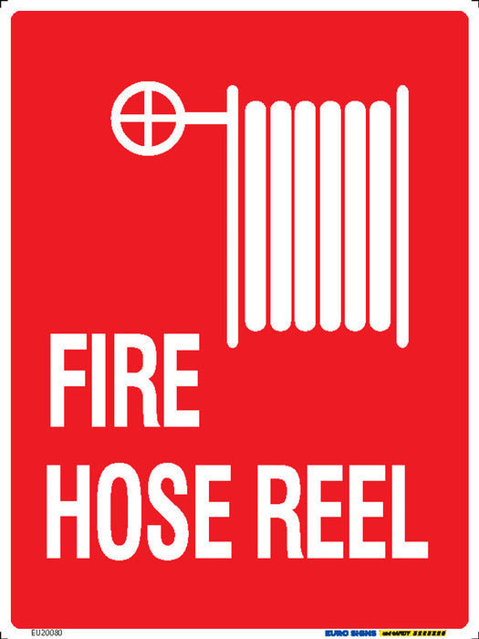 Sign FIRE HOSE REEL +graphic Wht/Red - w225 x h300mm POLY