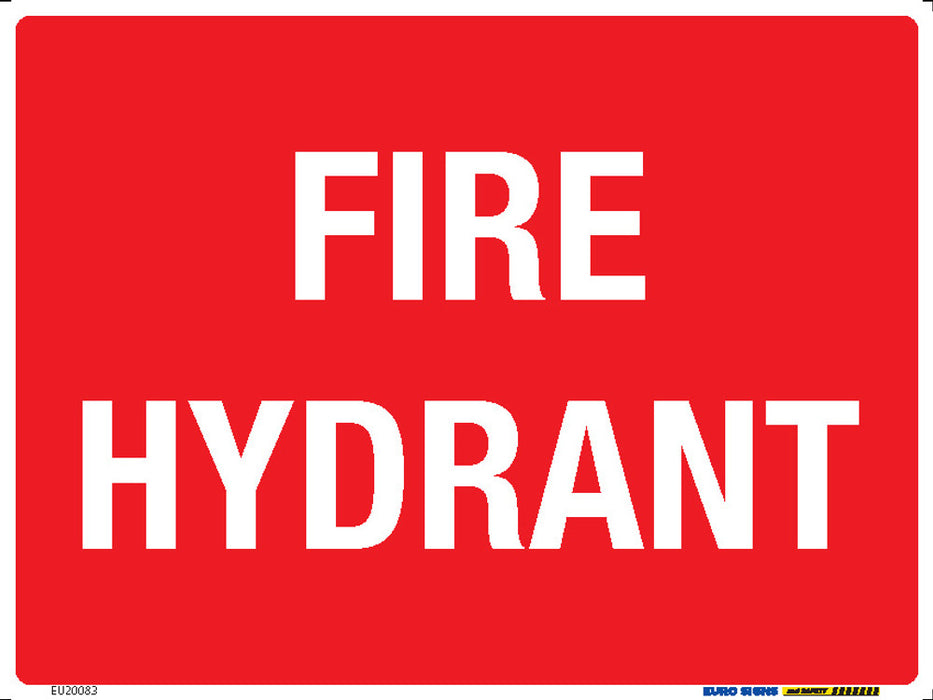 Sign FIRE HYDRANT +graphic Wht/Red - w300 x h225mm POLY