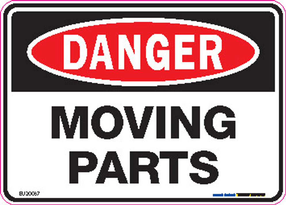 Moveable Parts. Sign Sign DANGER MOVING PARTS Wht/Blk/Red - w125 x h90mm DECAL — Euro Signs ...