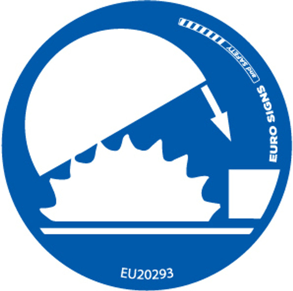 Sign mandatory blade guard SYMBOL Wht/BLUE - dia 50mm DECAL — Euro ...