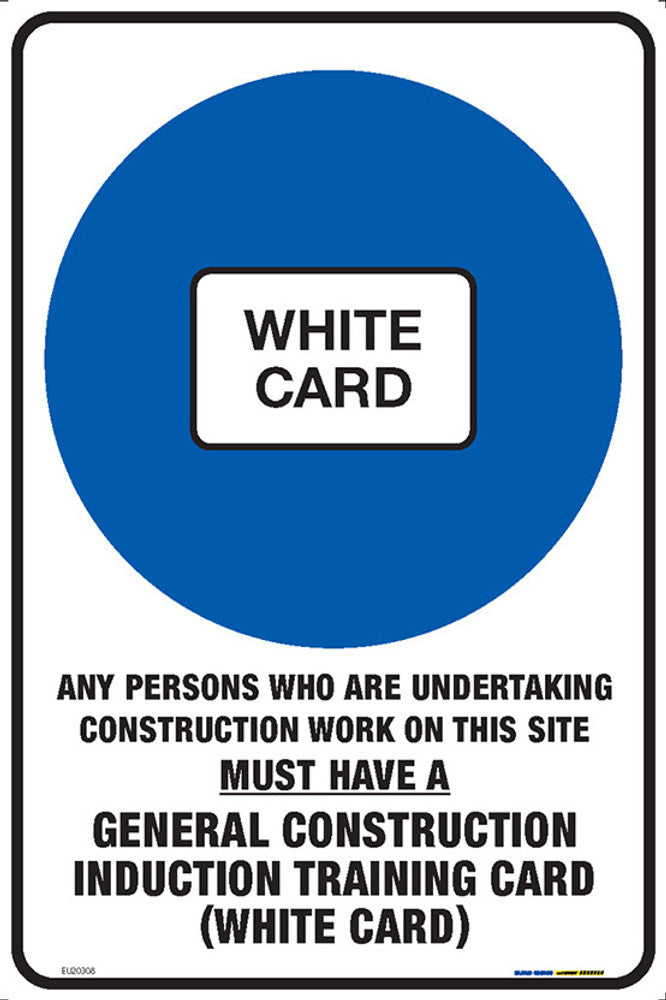 Sign WHITE CARD (MUST HAVE A) +graphic Blu/Blk/Wht - w300 x h450mm MET ...