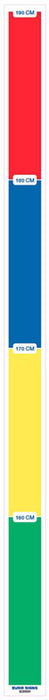 Height INDICATOR 1.6 to 1.9mt wth Coloured Bars - DECAL w25 x h410mm