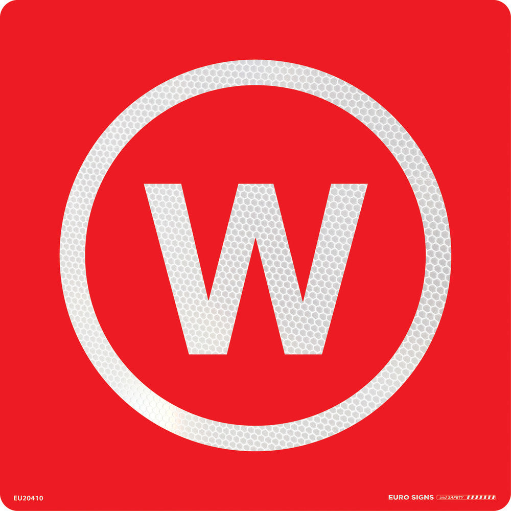 WATER SUPPLY (W) SIGN 300x300 Class 1 ALUM WHT/RED — Euro Signs & Safety