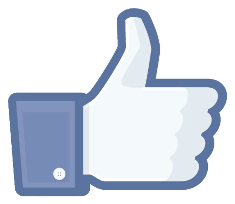 Sign FACEBOOK thumbs up SYMBOL Wht/BLUE - w80 x h70mm DECAL
