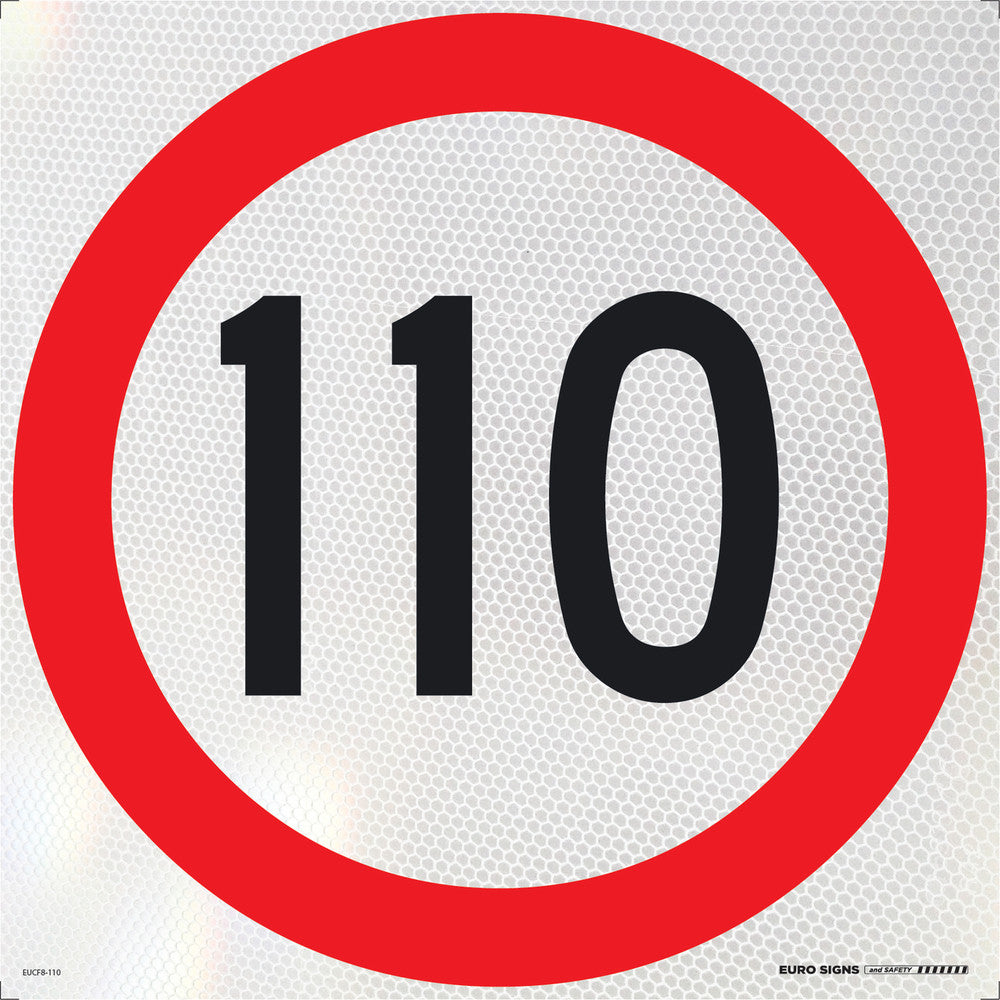 Sign Speed 110km Class 1 Refelct Blk/Red/Wht - 600 x 600mm CORF — Euro ...
