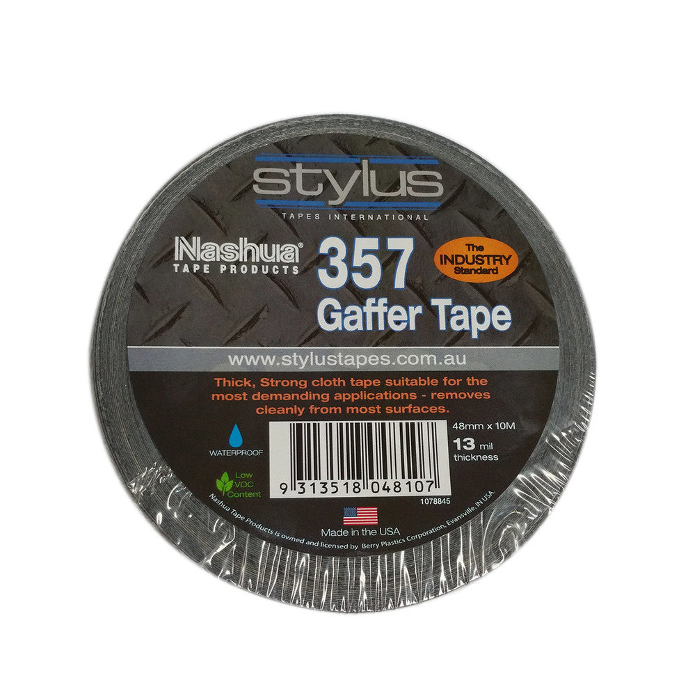 Tape GAFFER Nashua 357 BLACK w48 x L10mt roll — Euro Signs & Safety