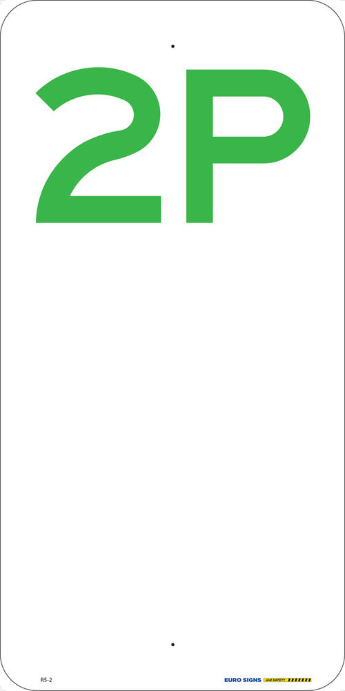 P2 Box Sign sign parking 2P Grn/Wht - w225 x h450mm ALUM — Euro Signs & Safety
