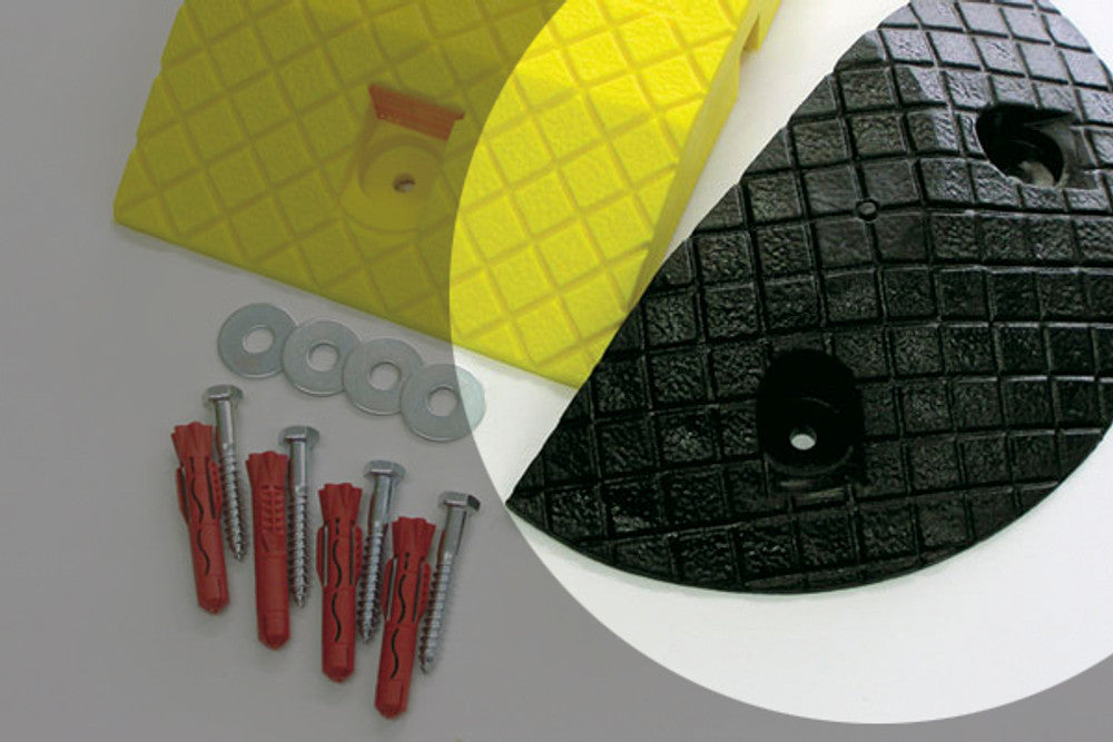 Speed HUMP Slo-Mo END CAPS wth fittings BLACK radius 180mm x 2 (pair)