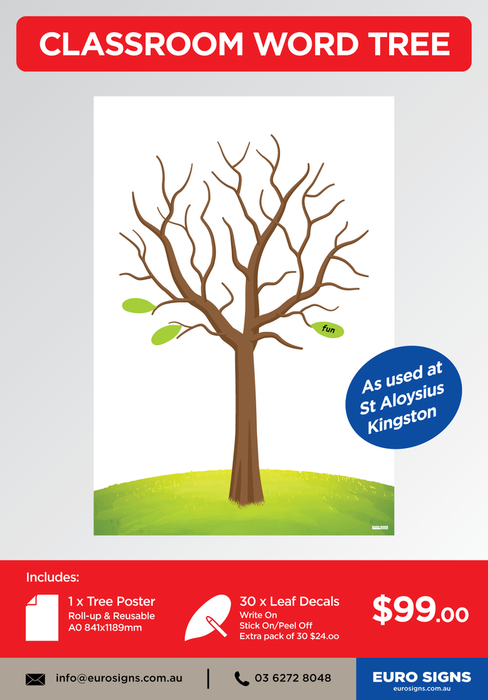 Poster WORDTREE with Leaves - w849mm x h1189mm